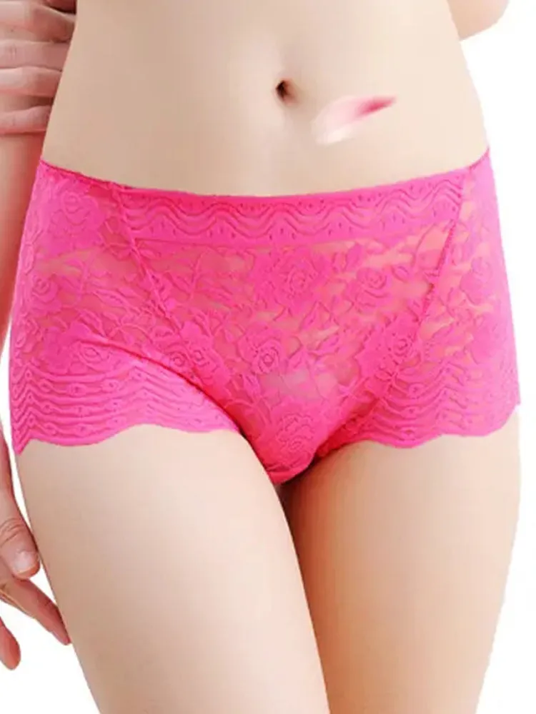 4-Pack Lace Embroidered Breathable Soft Panties