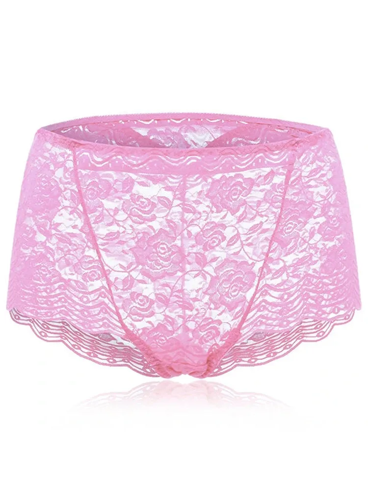 4-Pack Lace Embroidered Breathable Soft Panties