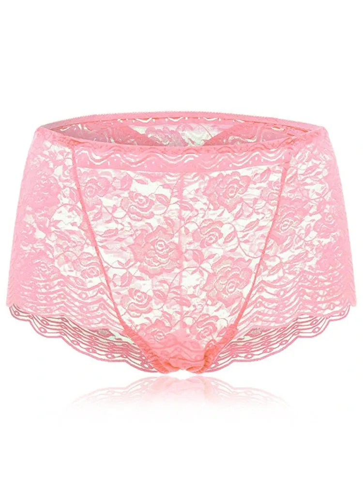 4-Pack Lace Embroidered Breathable Soft Panties