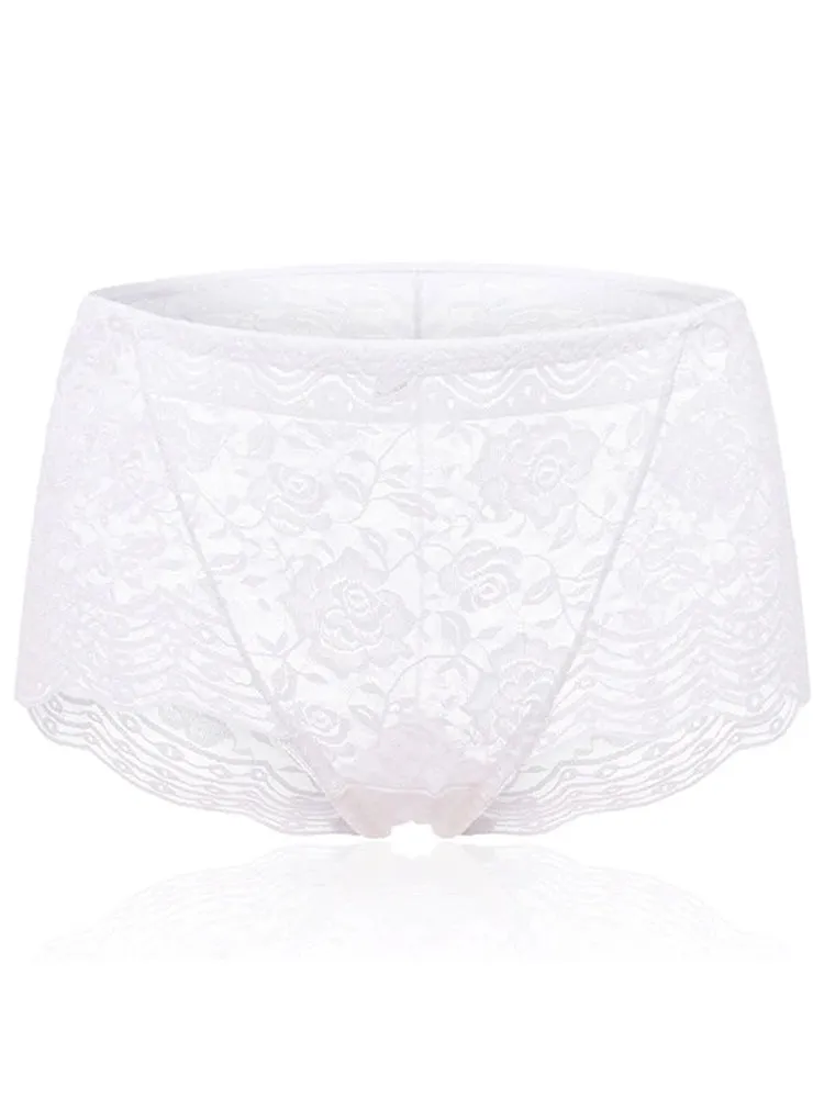 4-Pack Lace Embroidered Breathable Soft Panties