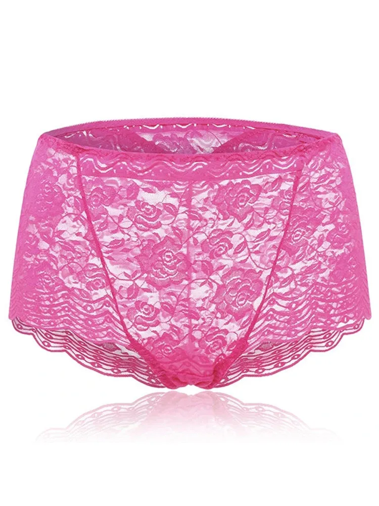 4-Pack Lace Embroidered Breathable Soft Panties