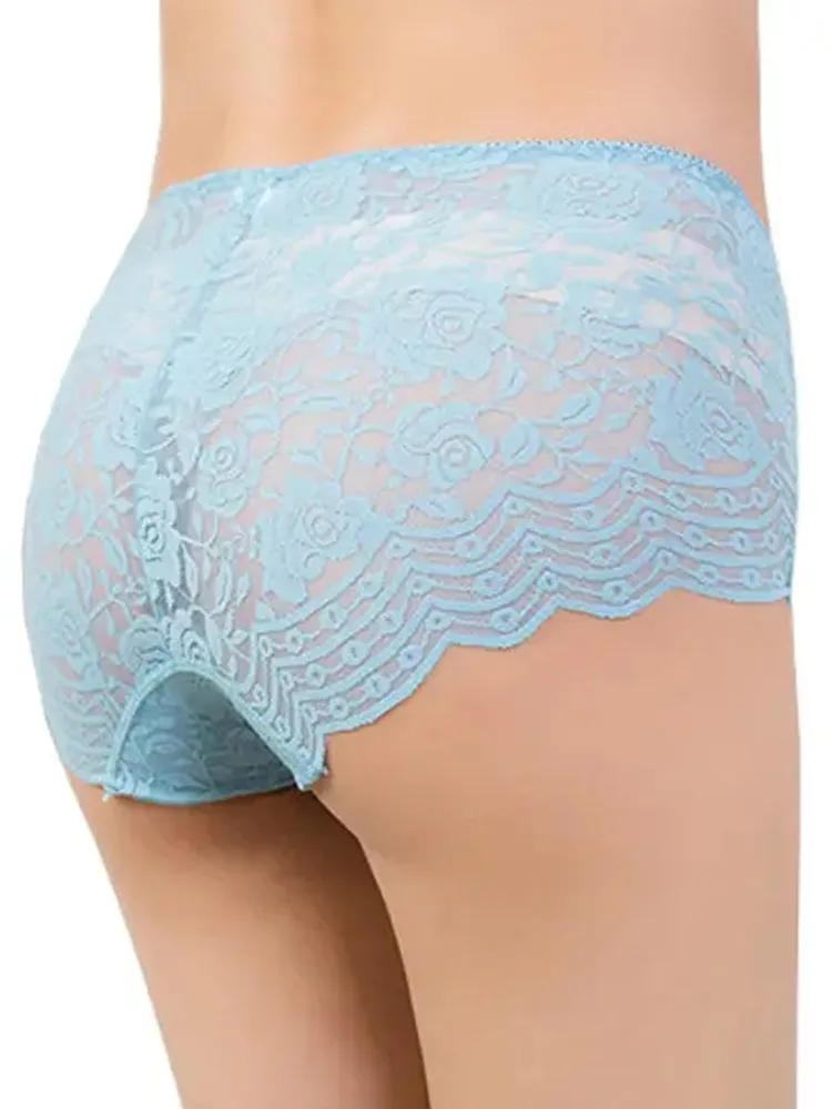 4-Pack Lace Embroidered Breathable Soft Panties