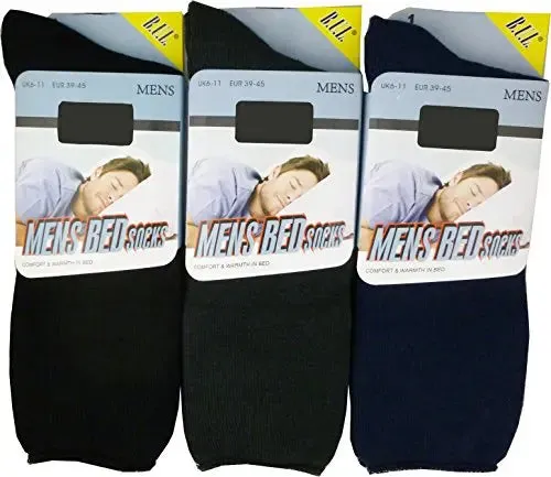 4 Pairs Men's Sleep Bed Socks Brushed Inside No More Cold Feet Size 6-11 UK