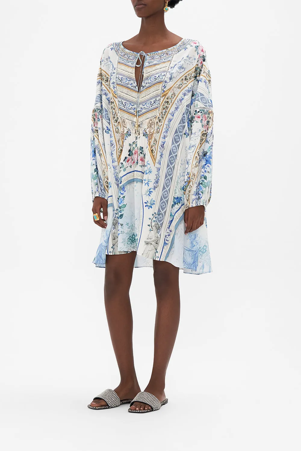 A LINE BLOUSON SLEEVE DRESS SEASON OF THE SIREN