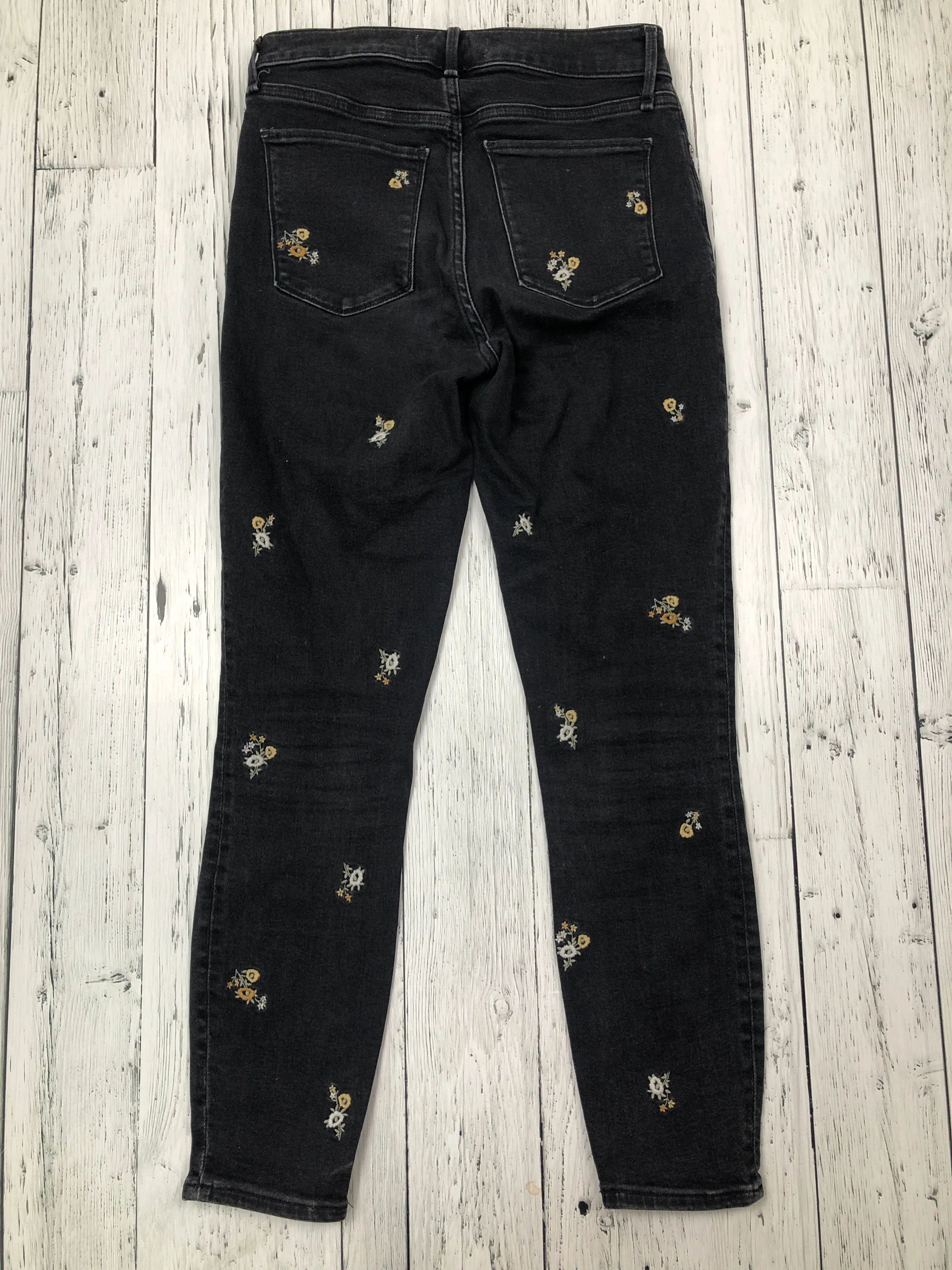 Abercrombie&Fitch high rise super skinny ankle black floral jeans - Hers S/27