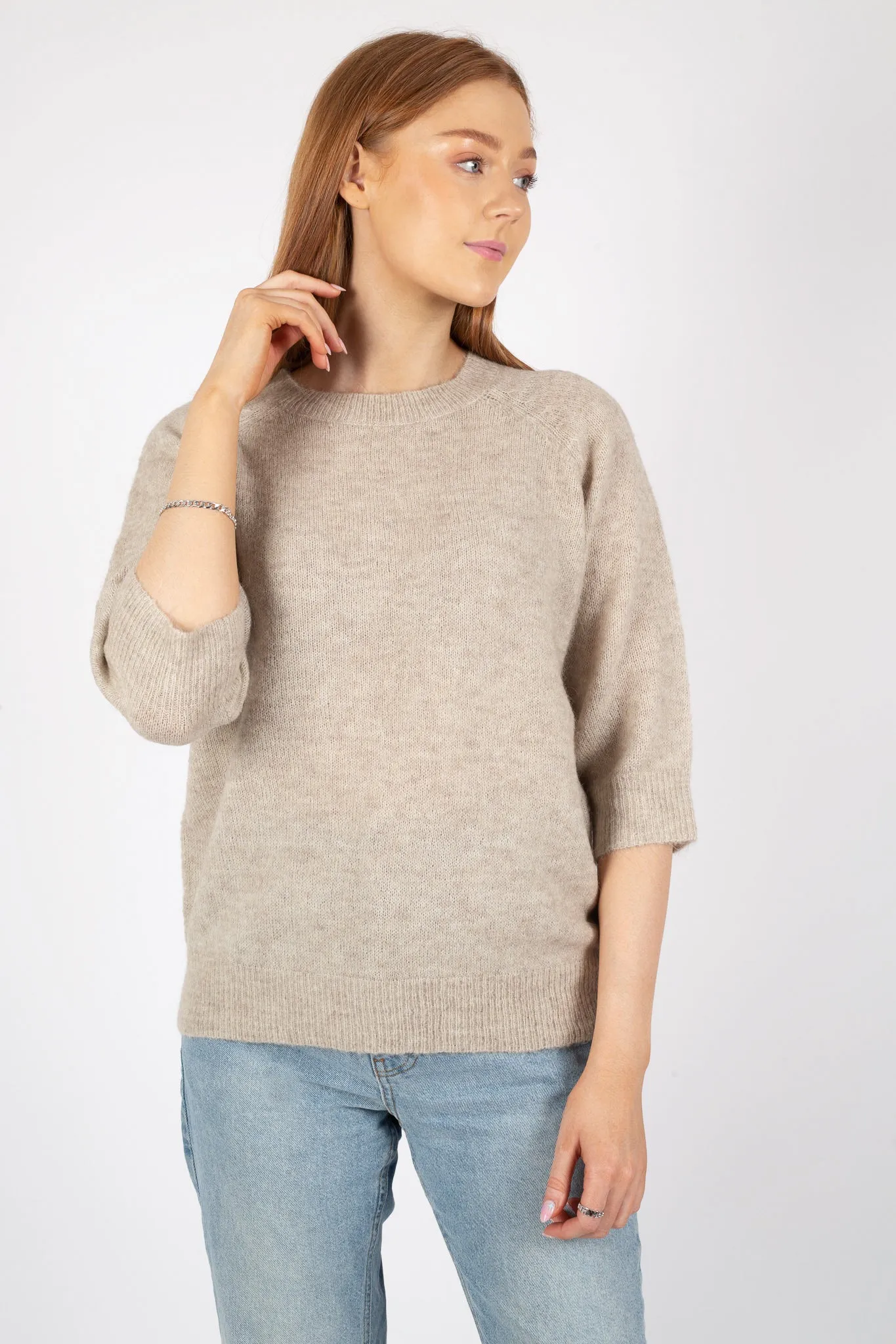 Aimeé Mohair 2/4 Pullover - Oatmeal