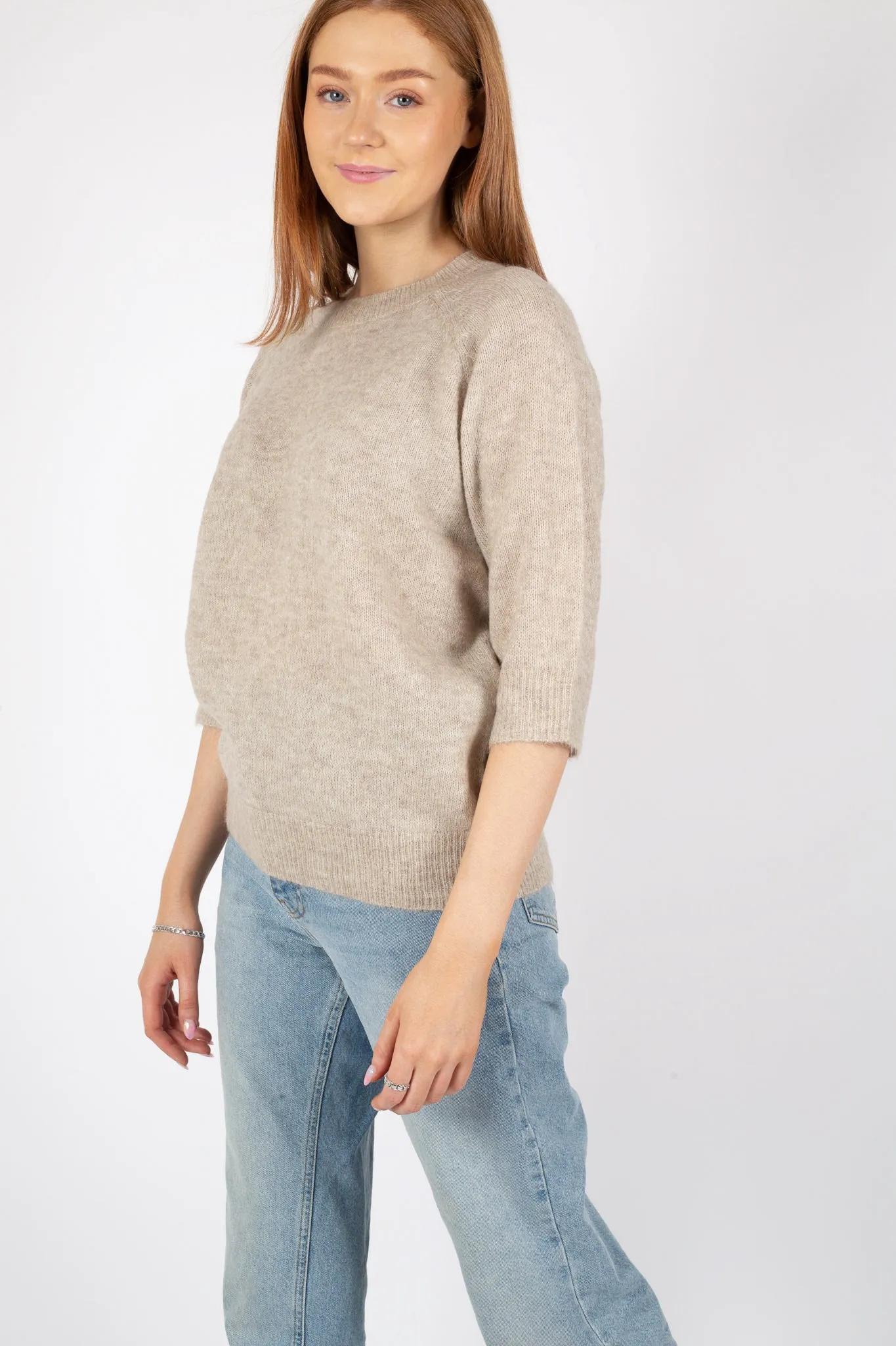 Aimeé Mohair 2/4 Pullover - Oatmeal