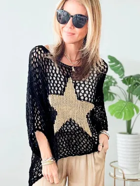 Appealing Crochet Knit Top with Star