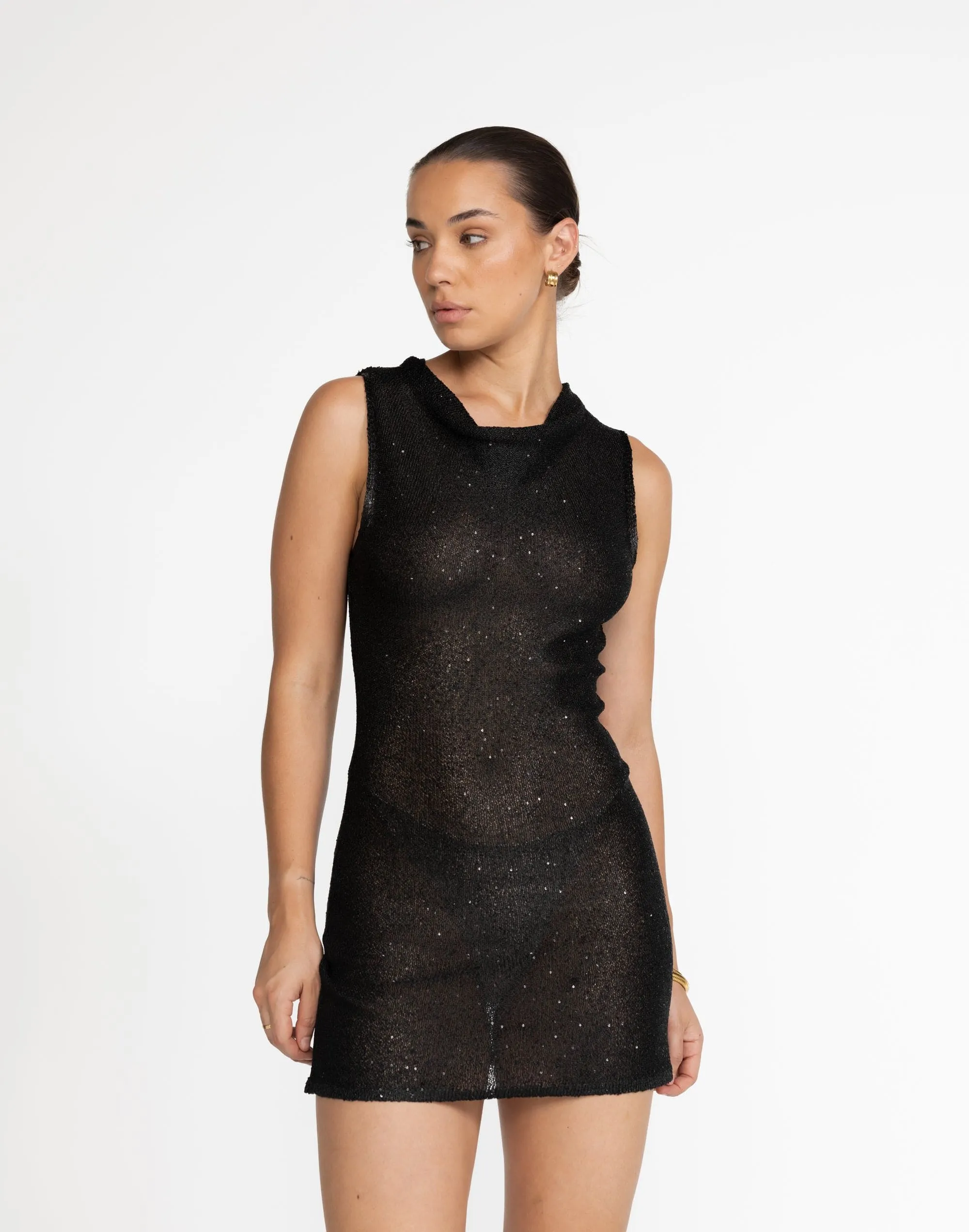 Bebe Knit Mini Dress (Black)