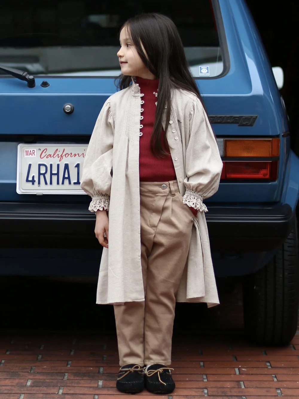 Beige Long Coat Dress