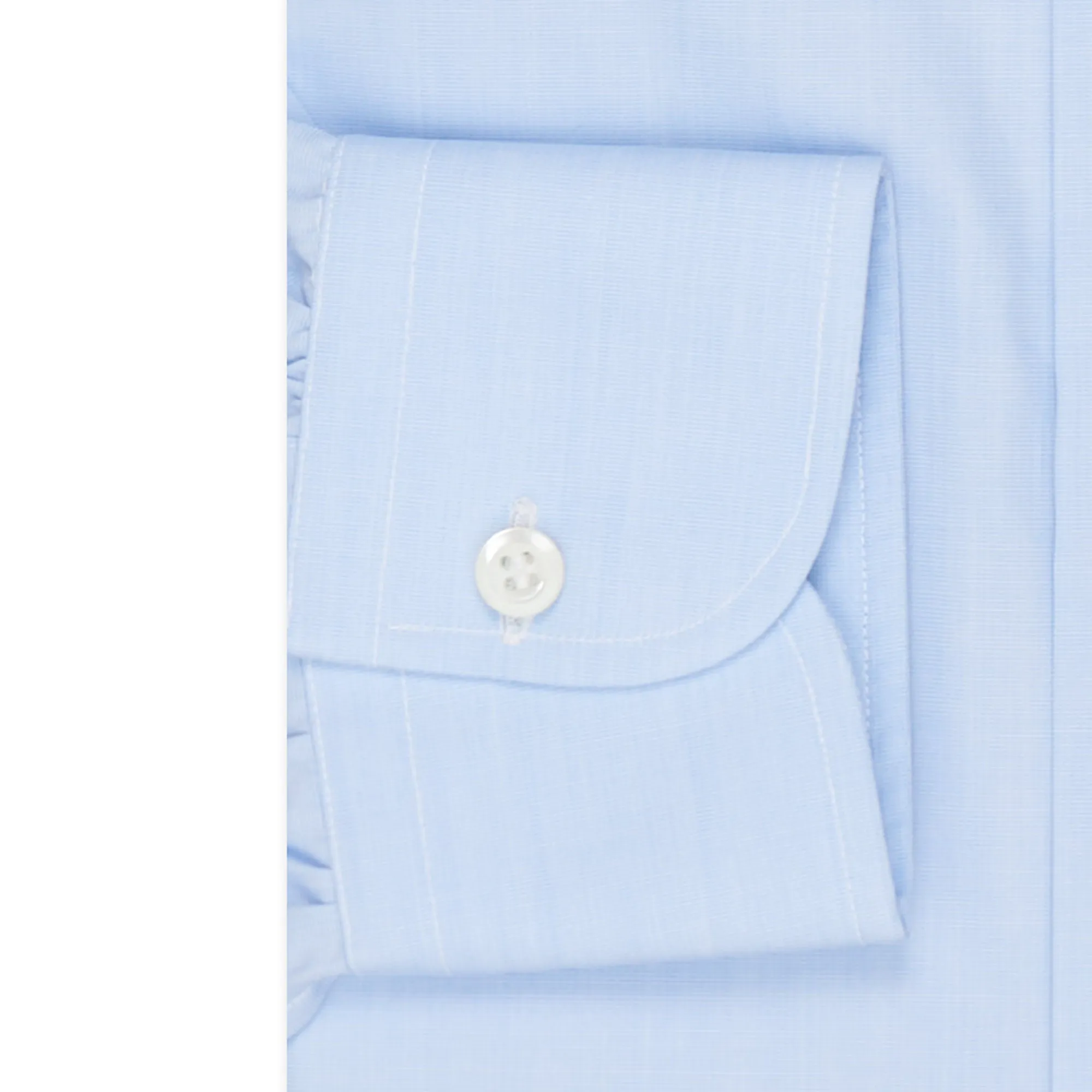 BESPOKE ATHENS Handmade Blue End-on-End Cotton Dress Shirt US 17 EU 43 NEW