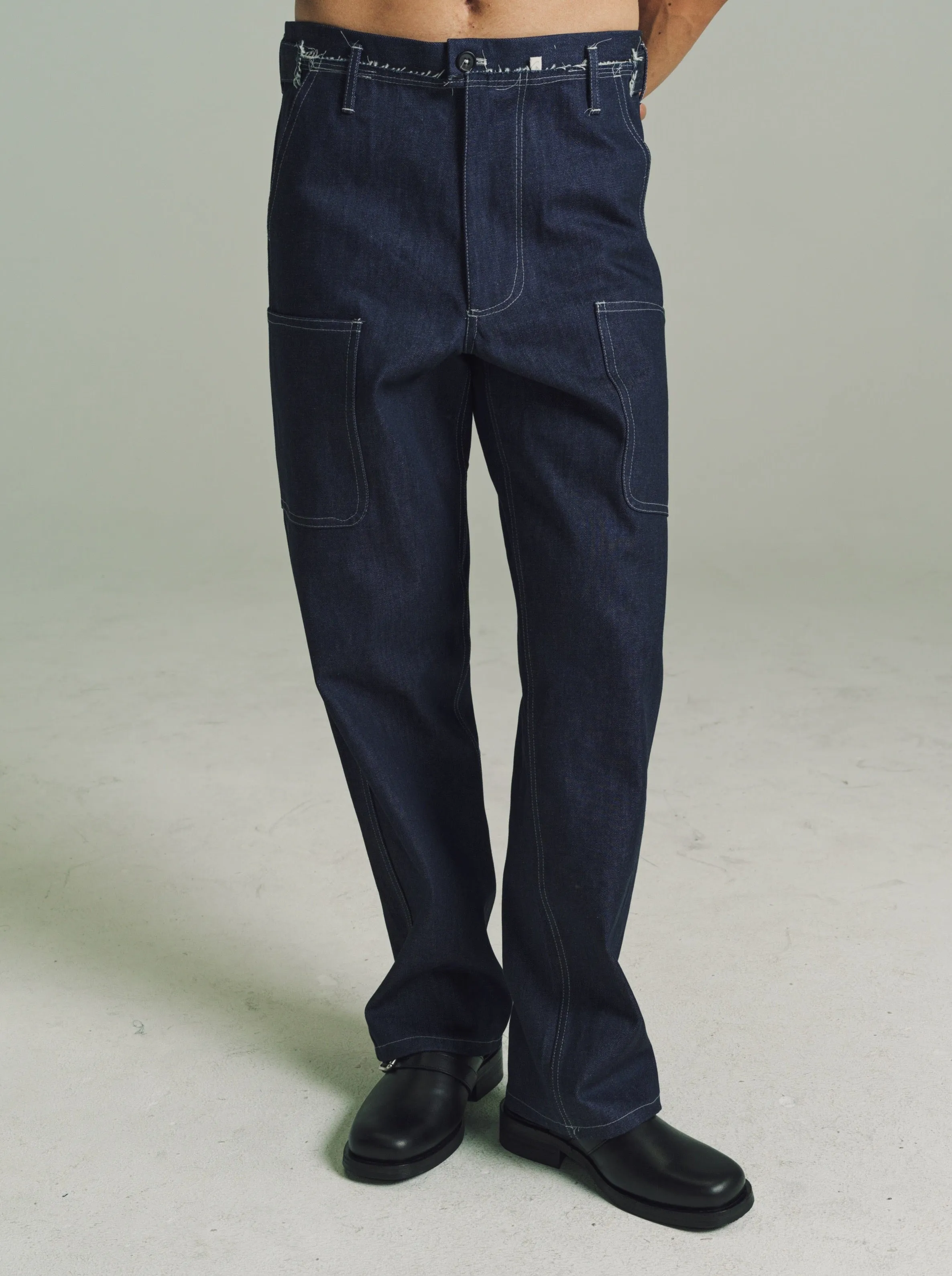 Blue Denim Worker Pants