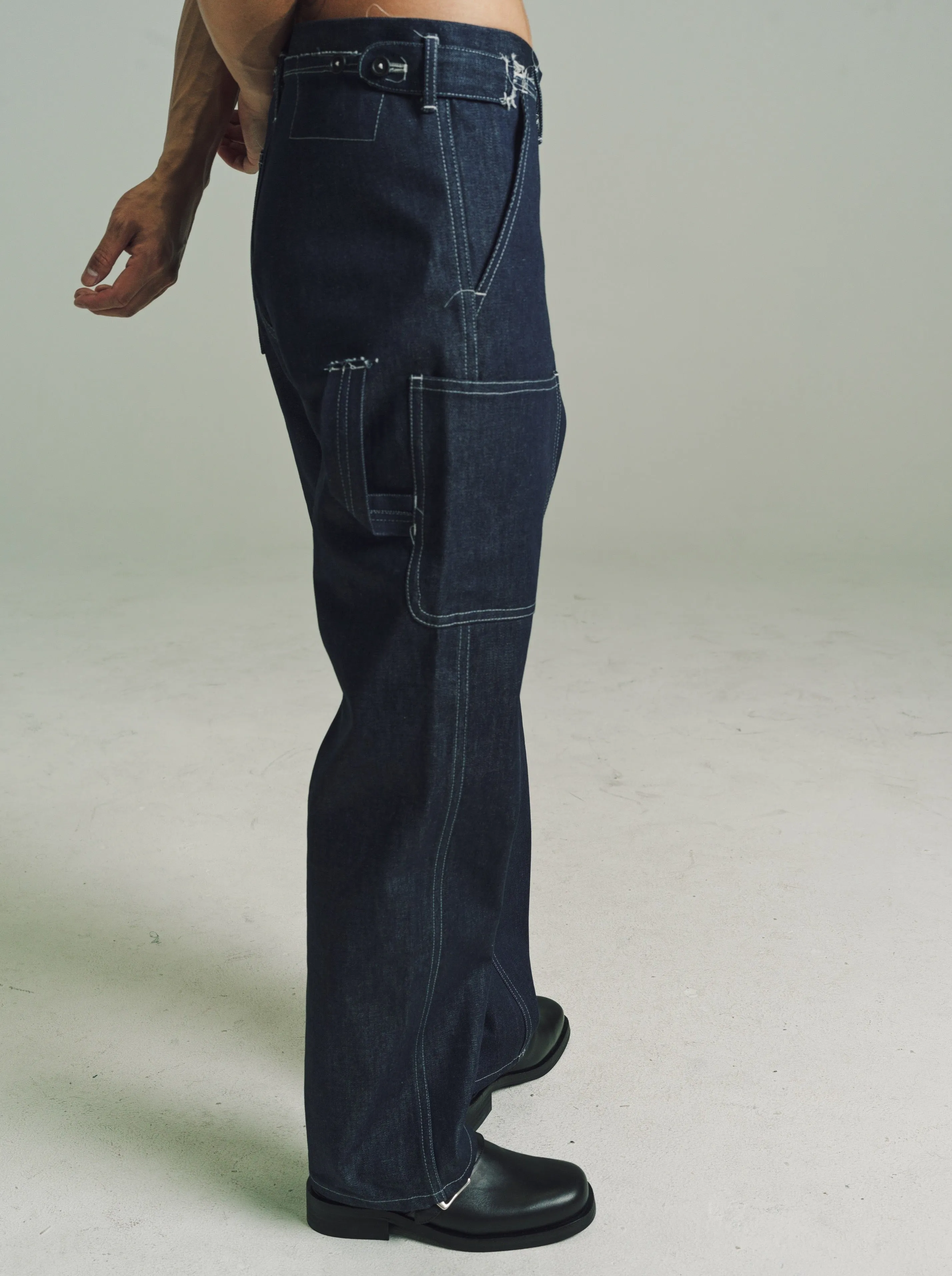 Blue Denim Worker Pants