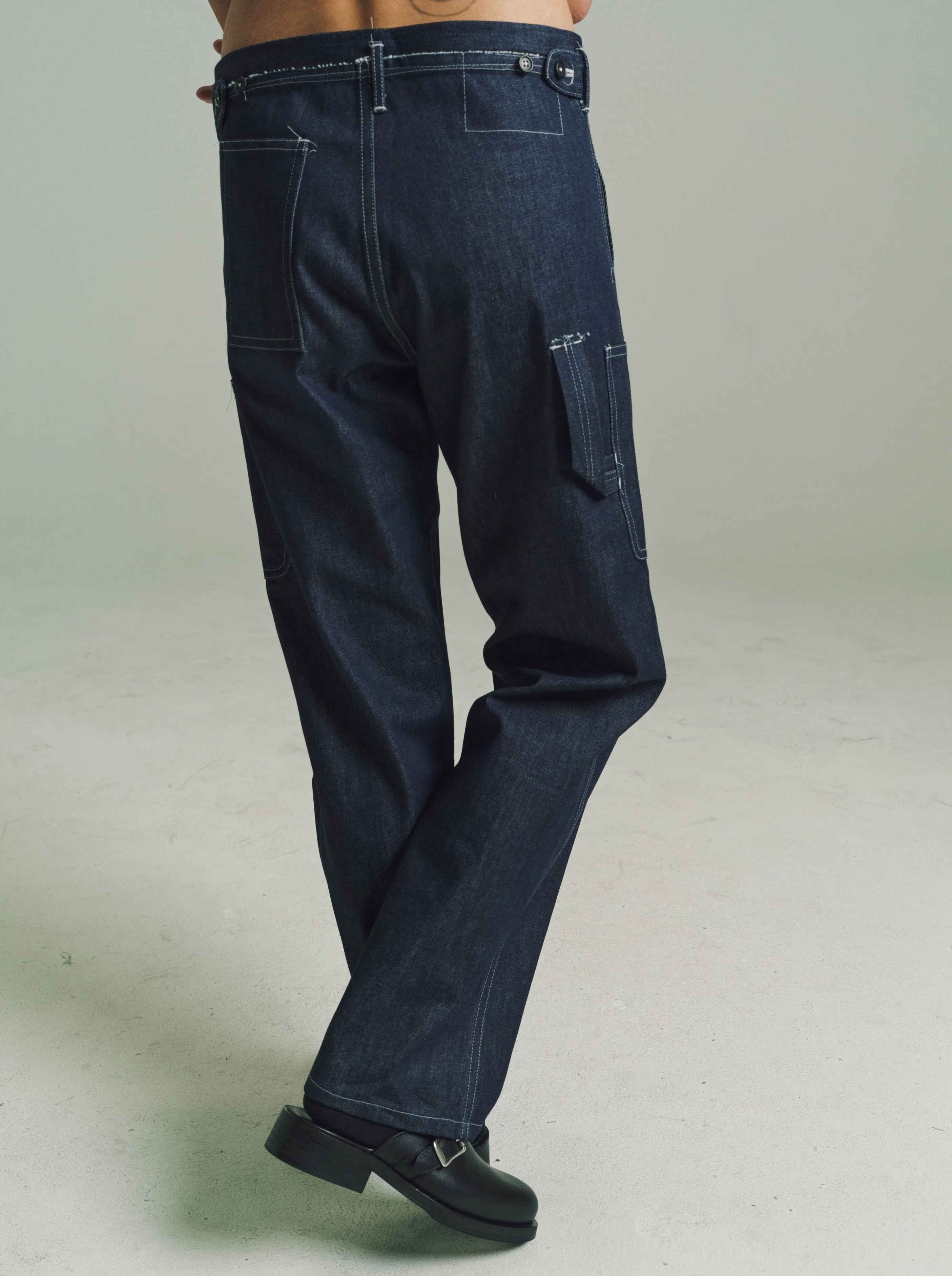 Blue Denim Worker Pants