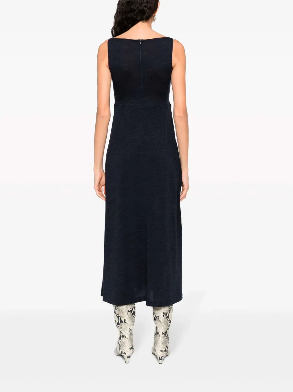 Boat-neck midi dress