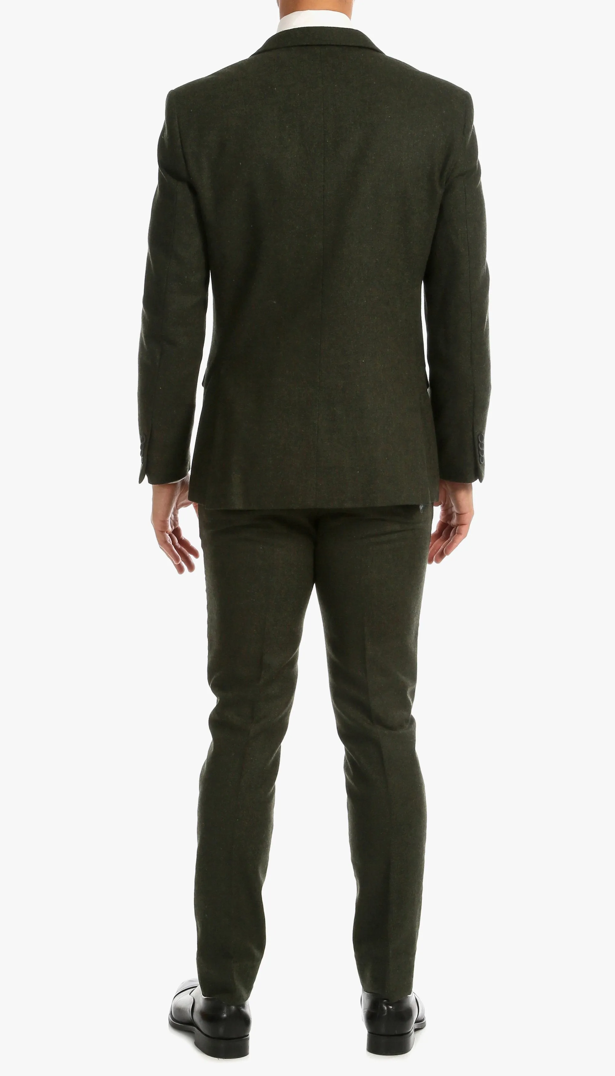 Bradford Hunter Green Slim Fit 3 Piece Tweed Suit