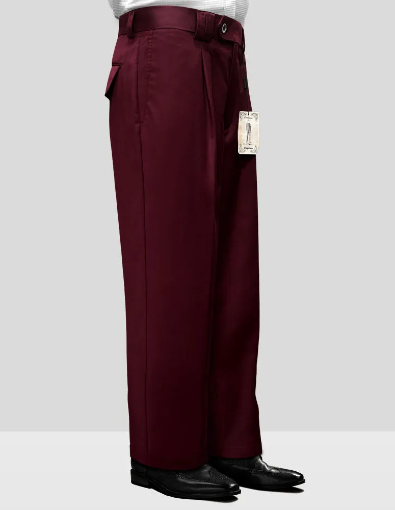 BURGUNDY WIDE LEG DRESS PANTS