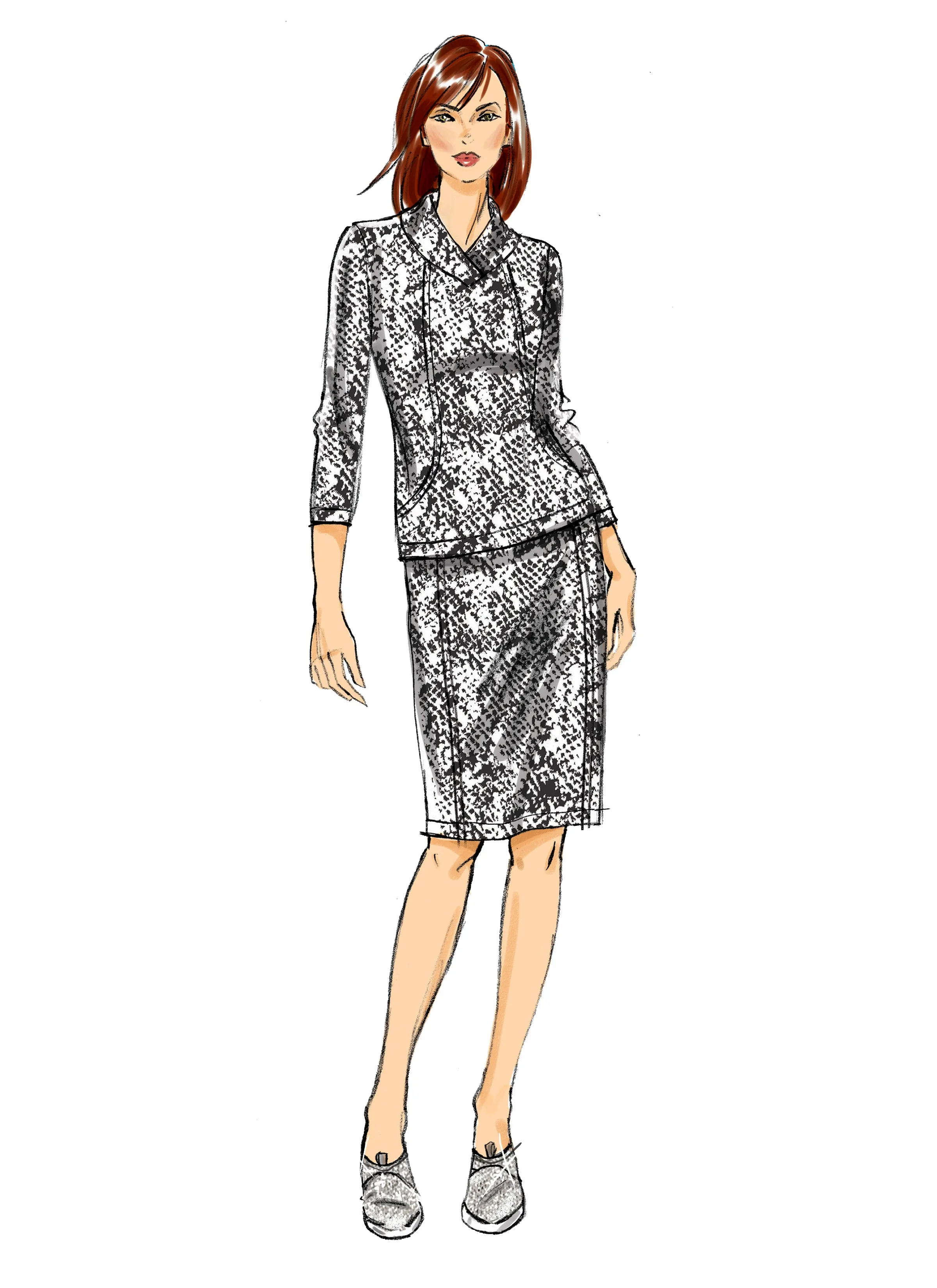 Butterick Pattern B6858 Misses' Knit Dress, Tops, Skirt and Pants