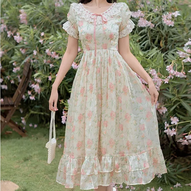 Cabbage Rose Shabby Chic Cottage Fairy Dress