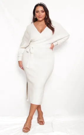 Catherine Knit Midi Dress - White