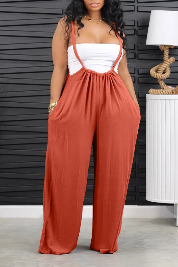 Chic Drawstring Belted Straight Leg Pants