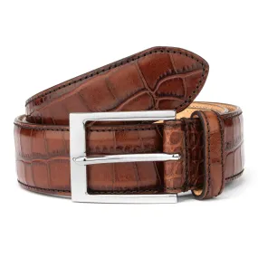 Cognac Croc Effect Belt