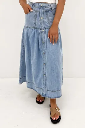 Corinne Midi Skirt Light Blue