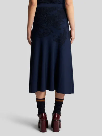 Cotton Jacquard Midi Skirt