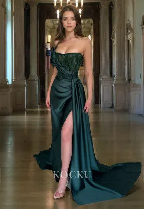 Couture & Ornate Off-Shoulder Sleeveless Sheath Appliques Evening Party Prom Dress