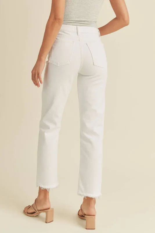 demi straight jean - white