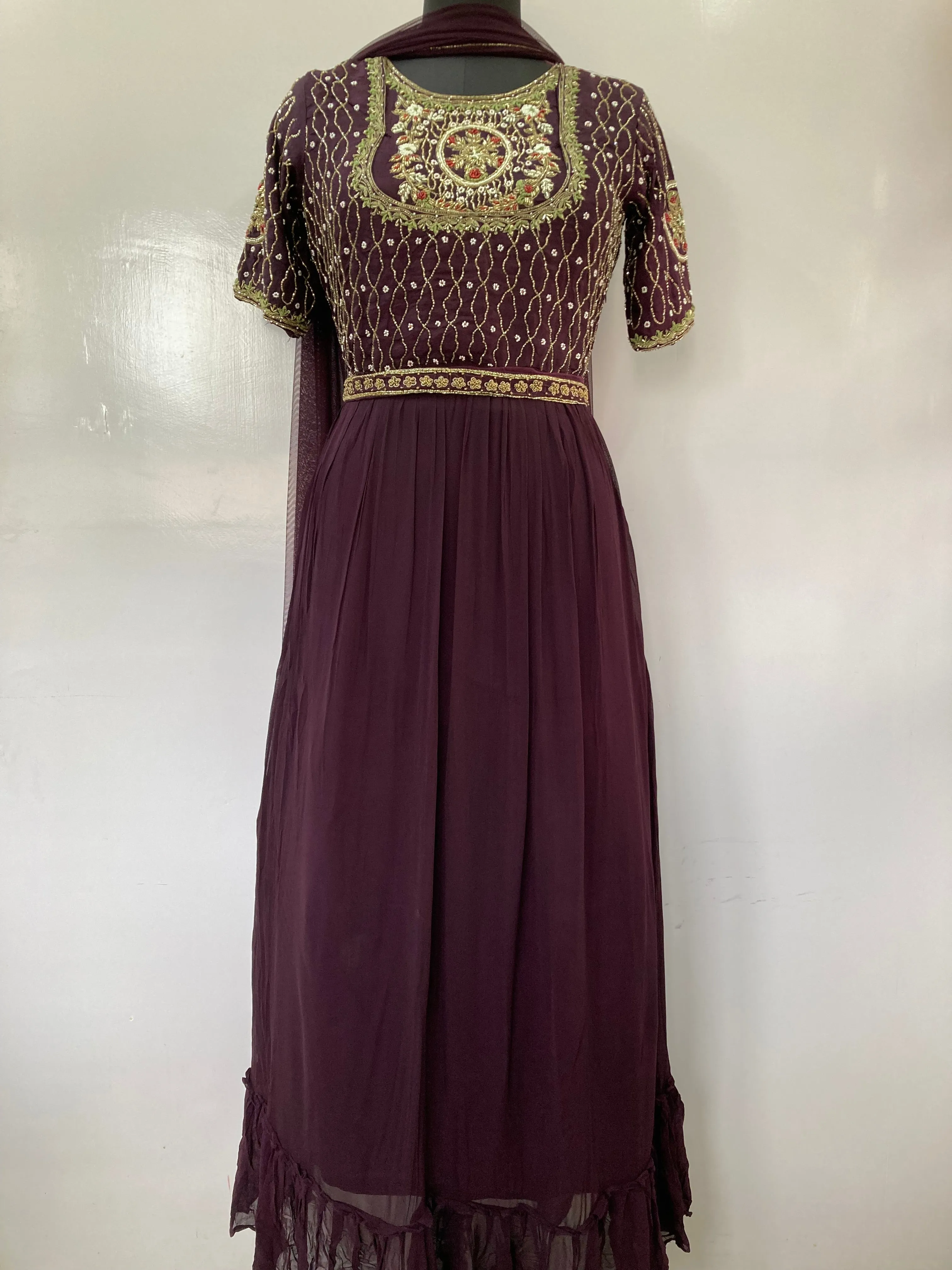 Designer Zardozi Gown with Dupatta