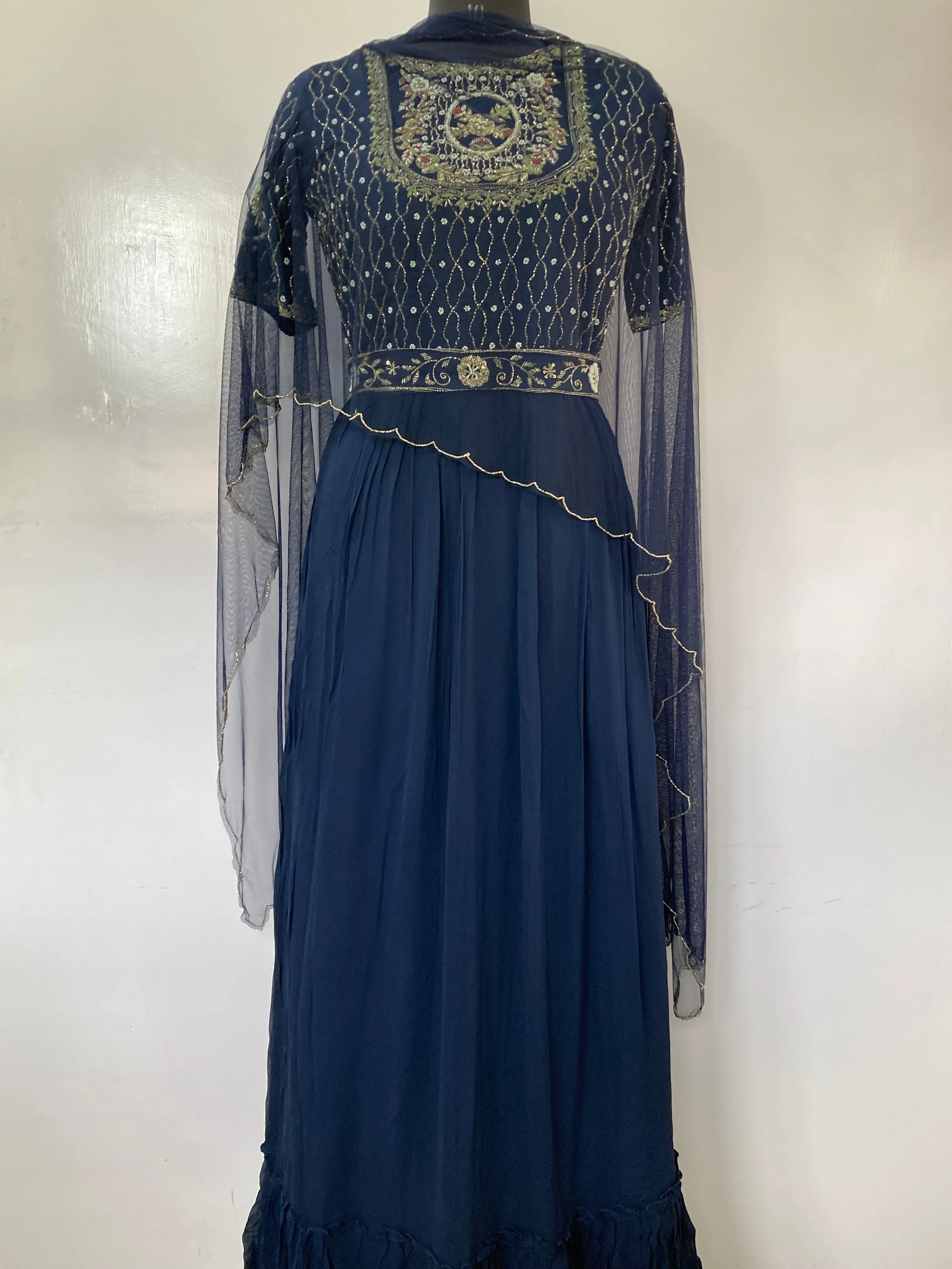 Designer Zardozi Gown with Dupatta