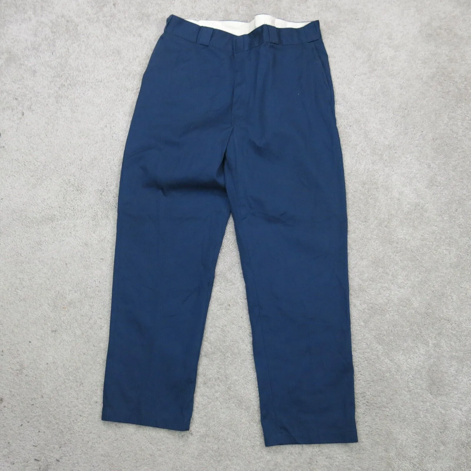 Dickies Mens Dress Pants Straight Leg Pleated High Rise Pocket Blue Size W40XL32