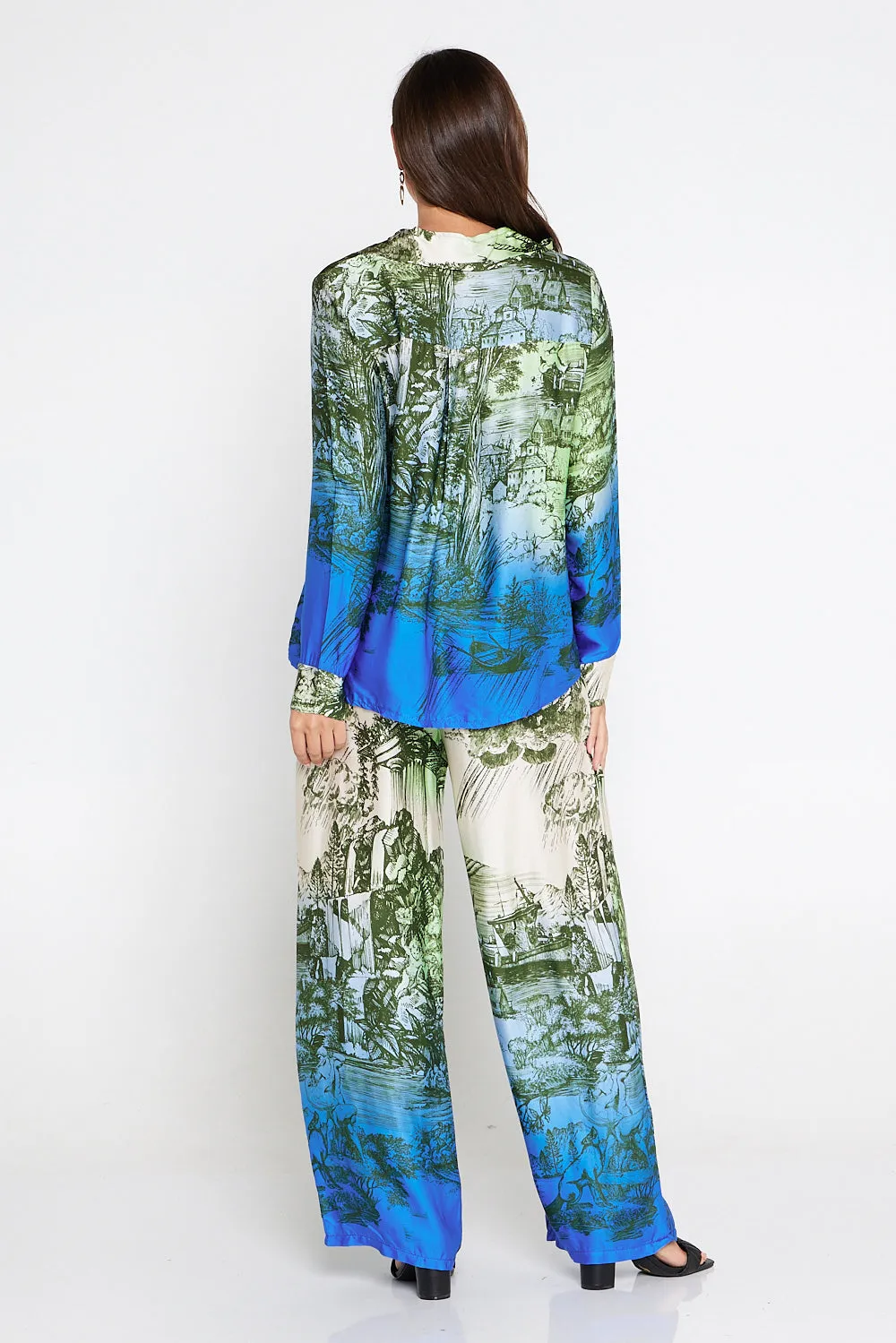 Dimitra Satin Pants - Rhea Print