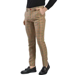 DJ PLUS: Plaid Skinny Dress Pants ON66