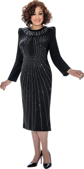 Dorinda Clark Cole 309151 - Black - Embellished Knit Dress