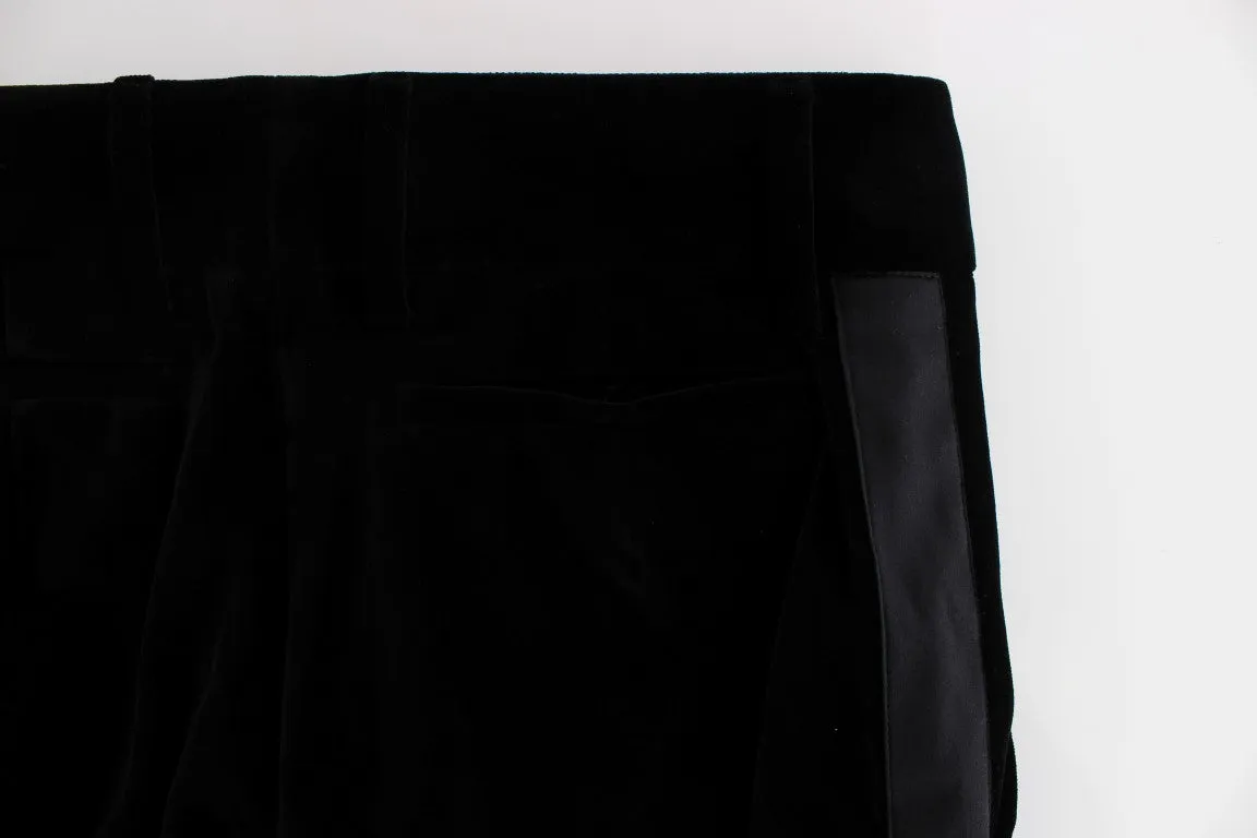 Ermanno Scervino Elegant Black Wide Leg Silk Blend Pants