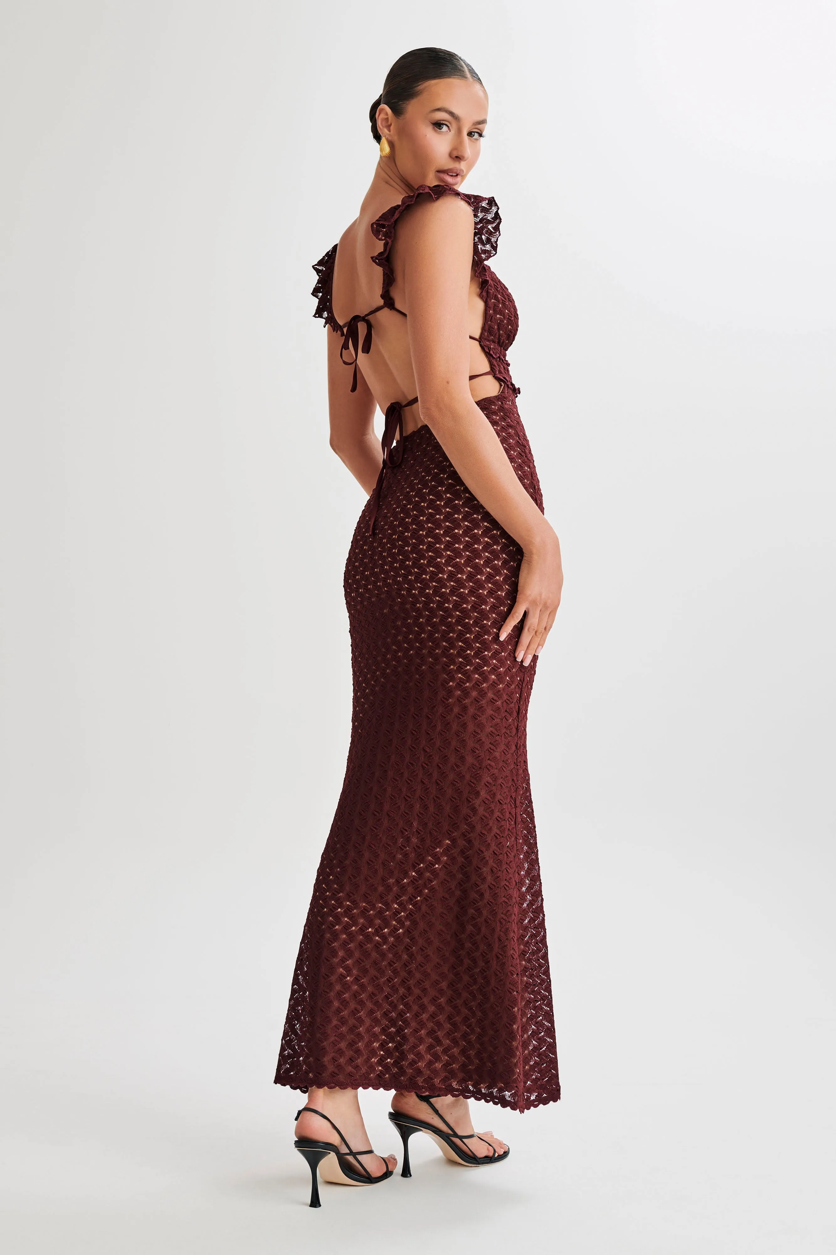 Ezra Lace Maxi Dress - Plum