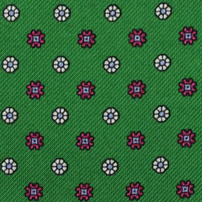 Floral Printed Silk Bespoke Tie - Green