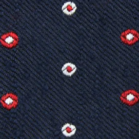 Geometrical Shantung Bespoke Tie - Navy II