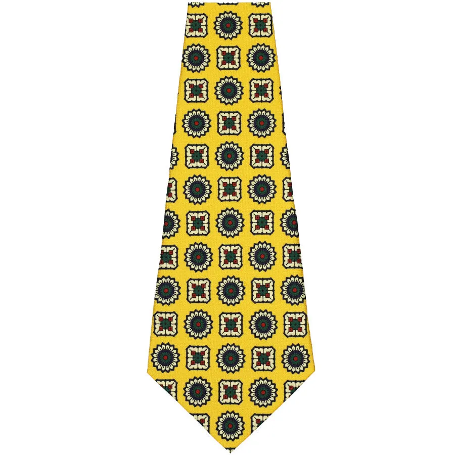 Geometrical Silk Bespoke Tie - Yellow