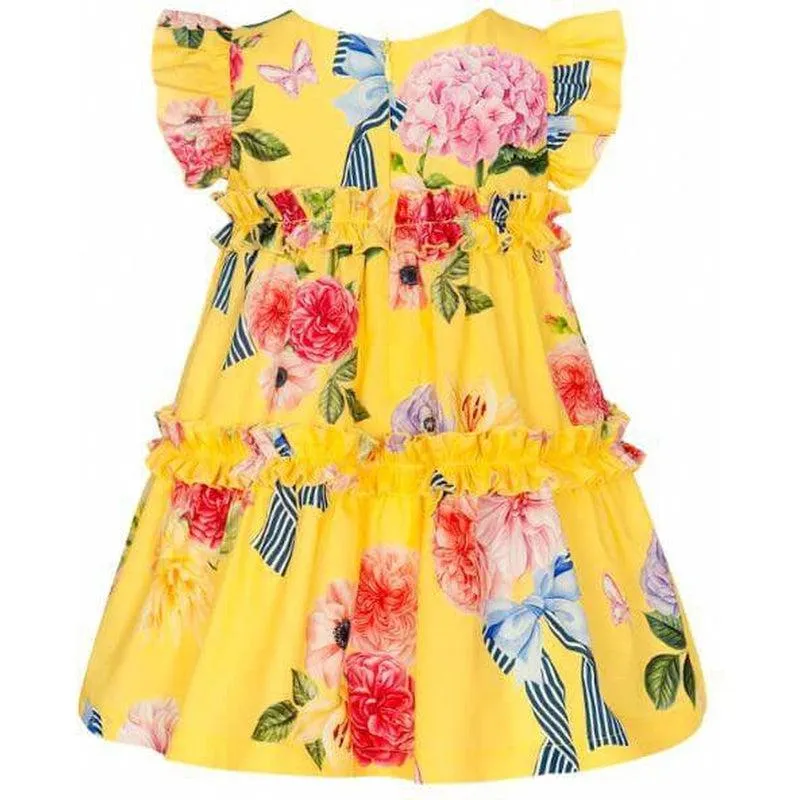 Girls Yellow Floral Dress