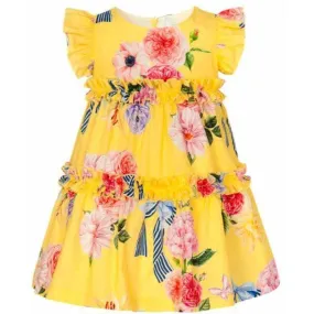 Girls Yellow Floral Dress