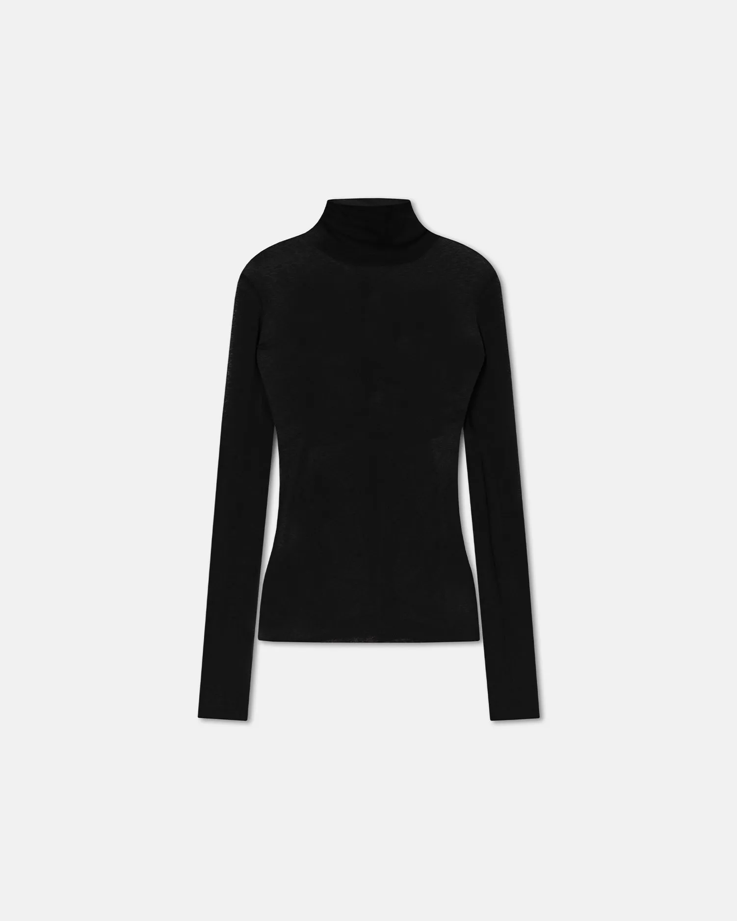 Harri - Mesh-Jersey Turtleneck Top - Black