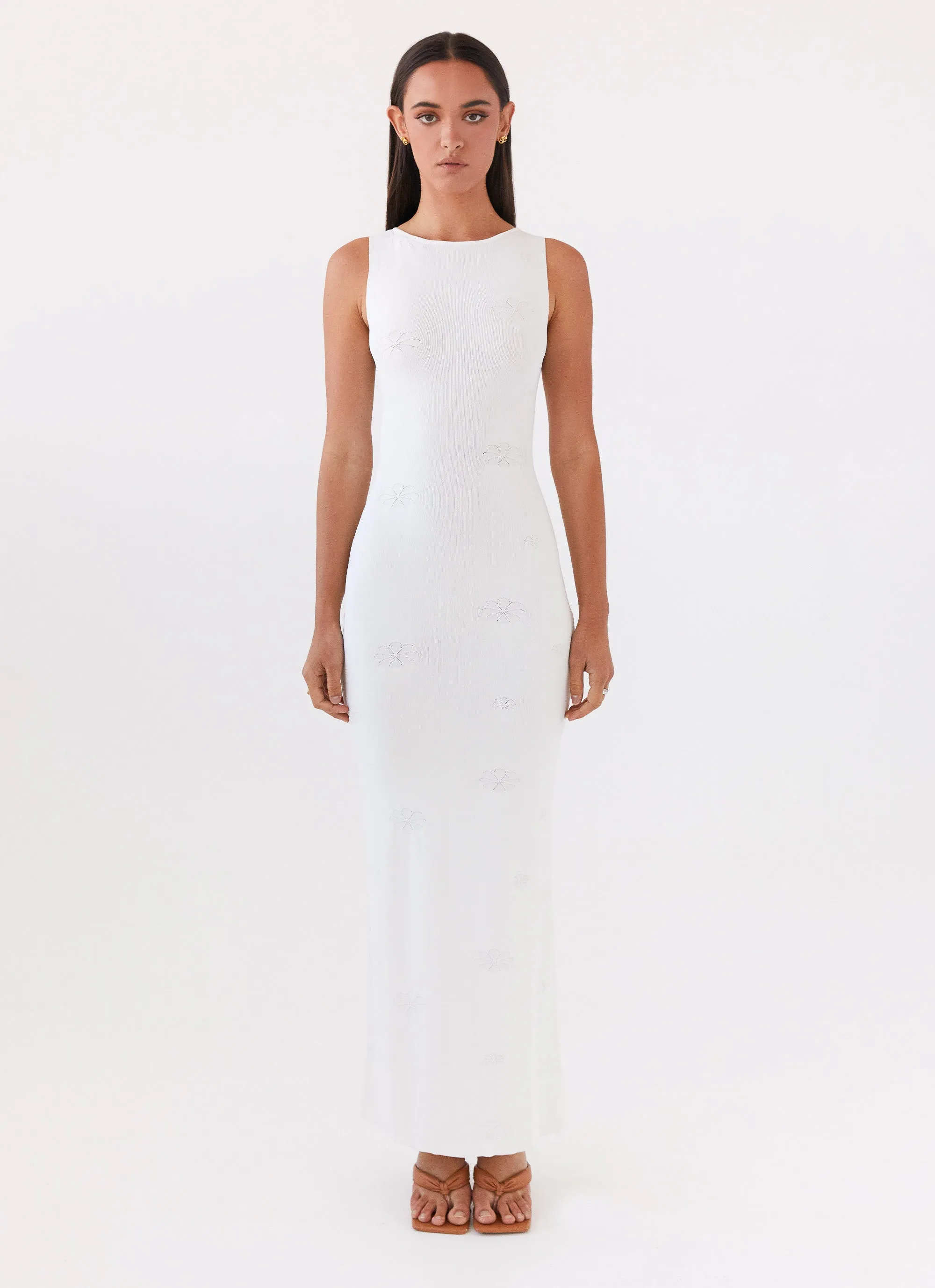 Holly Knit Maxi Dress - White