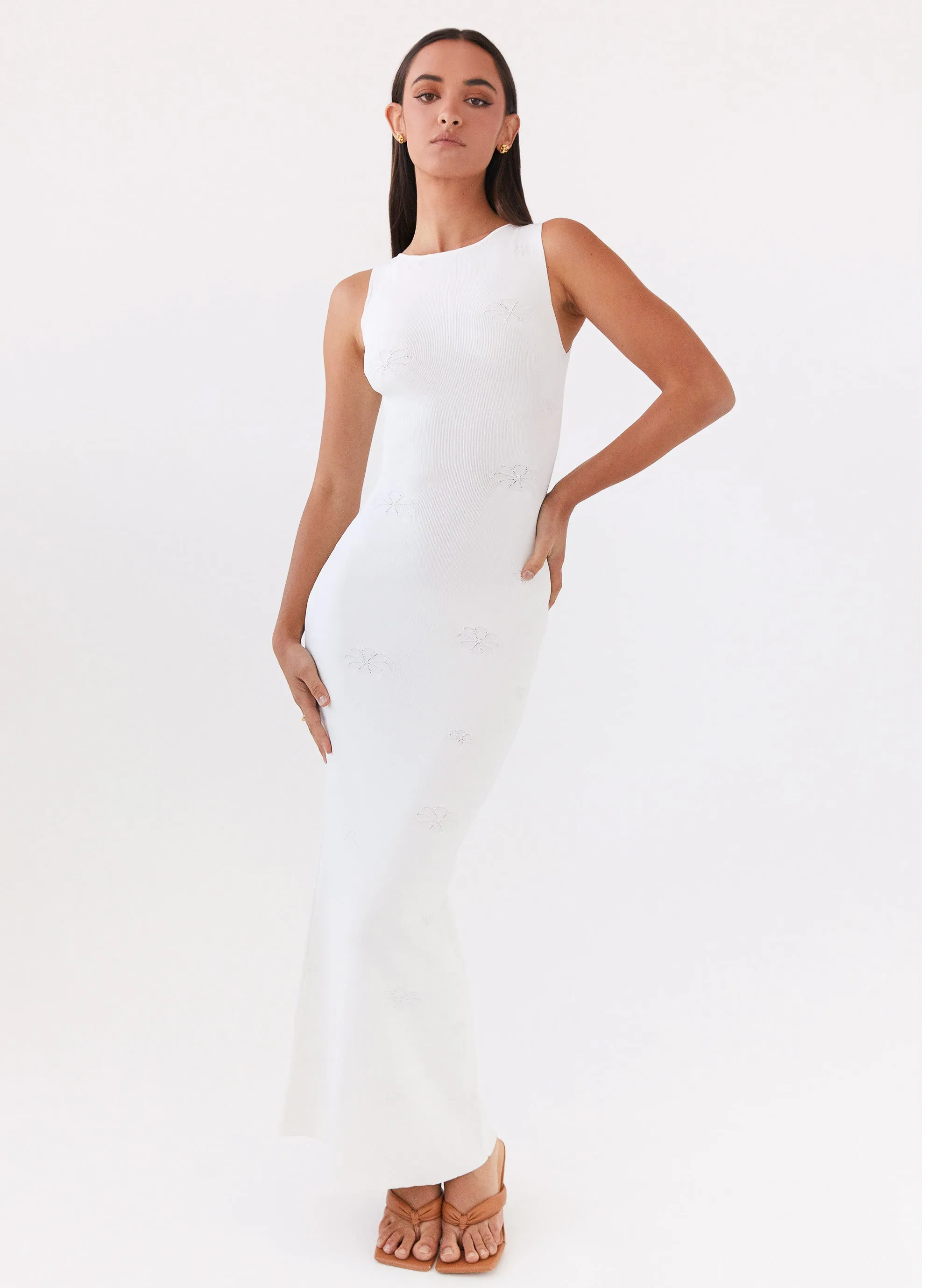 Holly Knit Maxi Dress - White