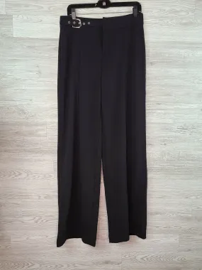 INC Women's Black Side-Belt Wide-Leg High-Rise Dress Pants Size 8