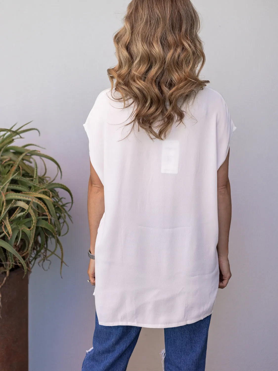 Jane Scoop Top - White