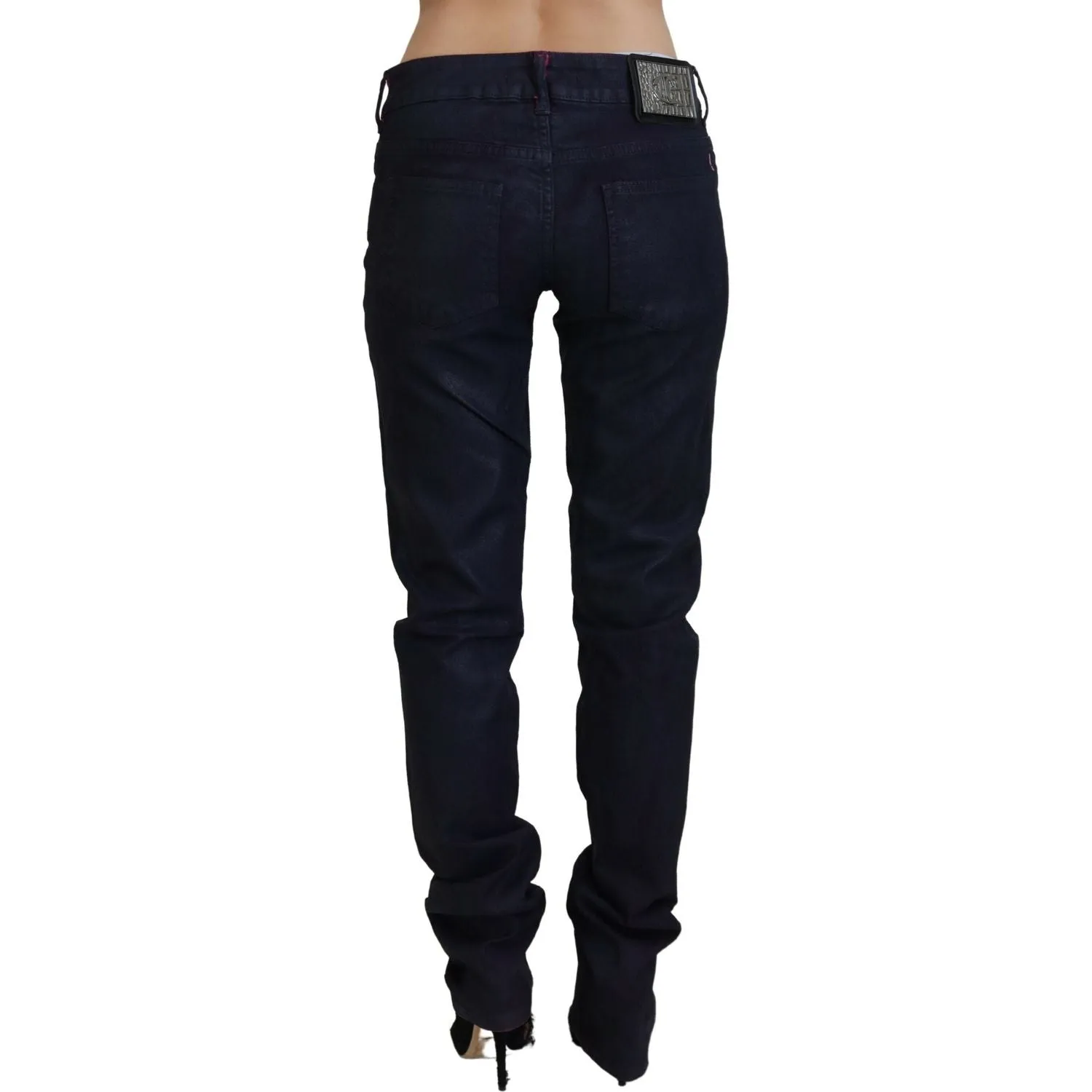 Just Cavalli Sleek Black Low Waist Denim Pants