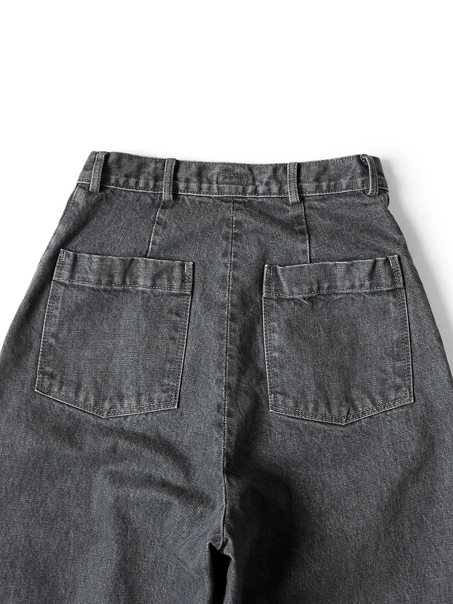 Kapital 14oz Black Denim Boogie Day Buggy Pants